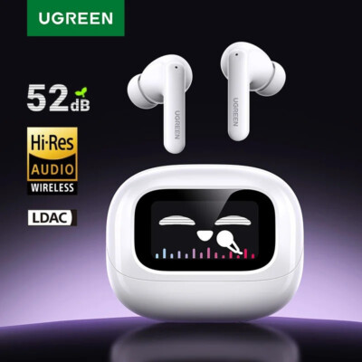 UGREEN Buds Magic Earbuds LCD Full Color Screen TWS 52dB ANC Bluetooth Earphones
