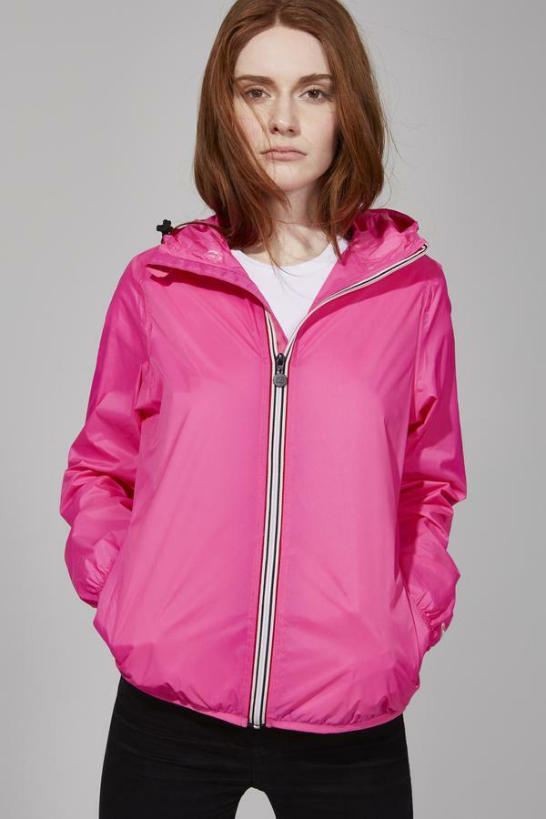 ★LUVISTRUE★PA GLOSSY NYLON JACKET(PINK)★正規品/直送料込 Ladies 08 LIFESTYLE PINK FLUO Hooded Full Zip Packable Rain