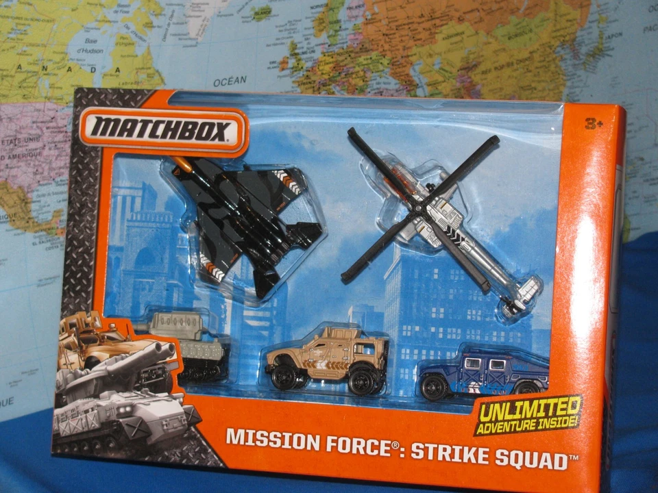 MATCHBOX MISSION FORCE STRIKE SQUAD BOEING F-15 EAGLE AH 64 APACHE HUMVEE 5PACK  - Image 4 of 4