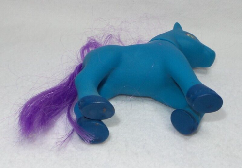 FIGURINE CHEVAL PONEY HORSE BLEU CRINIERE VIOLET - Imagen 4 de 4