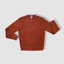 $395 Neiman Marcus Men's Red Cashmere Crewneck Pullover Sweater Size L