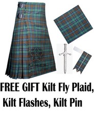 Scottish Handmade Traditional County Kerry Tartan 8Yard kilt for Men Custom Size