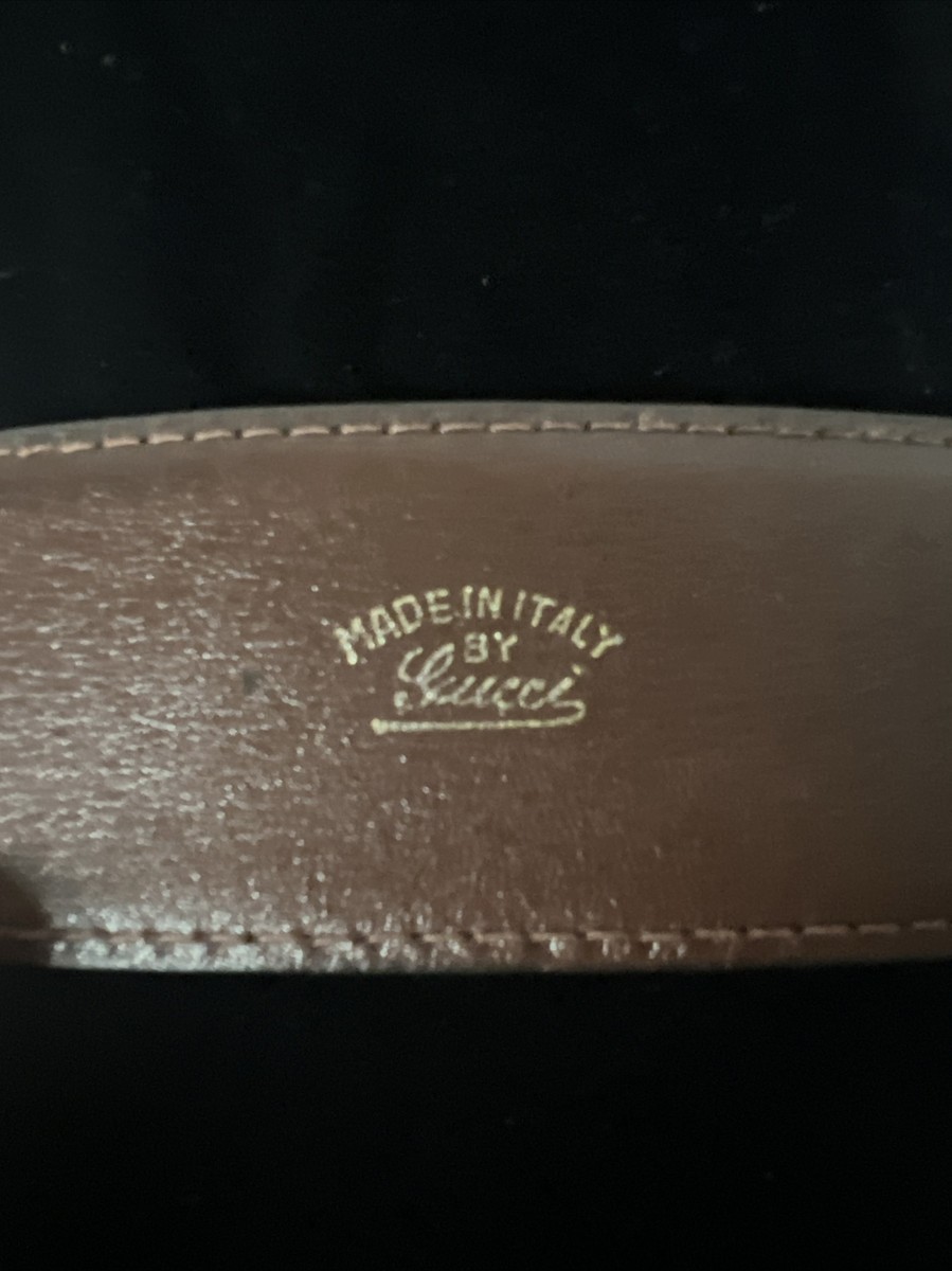 Gucci GG Gold Detachable Buckle & Brown Leather Belt size 38