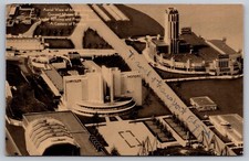 Aerial View of Motors Group-A Century of Progress-GM & Chrysler-UNP VTG Postcard