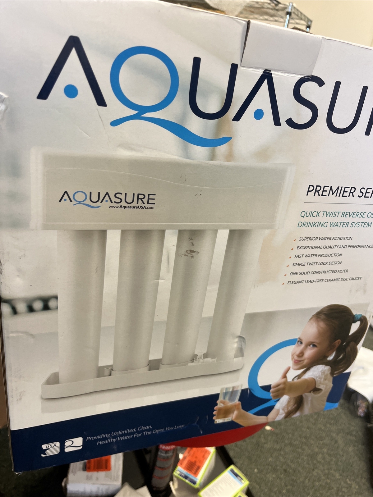 Filtro de agua de ósmosis inversa mineral alcalina Aquasure Premier 75 GPD 4 etapas