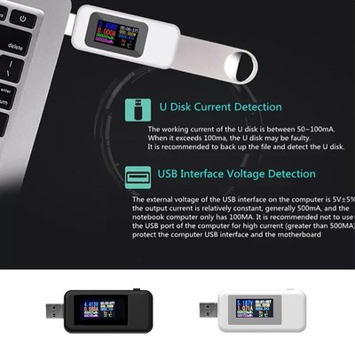 USB Power Meter Tester Multimeter Voltmeter LCD Display Amperemeter Strom New P6