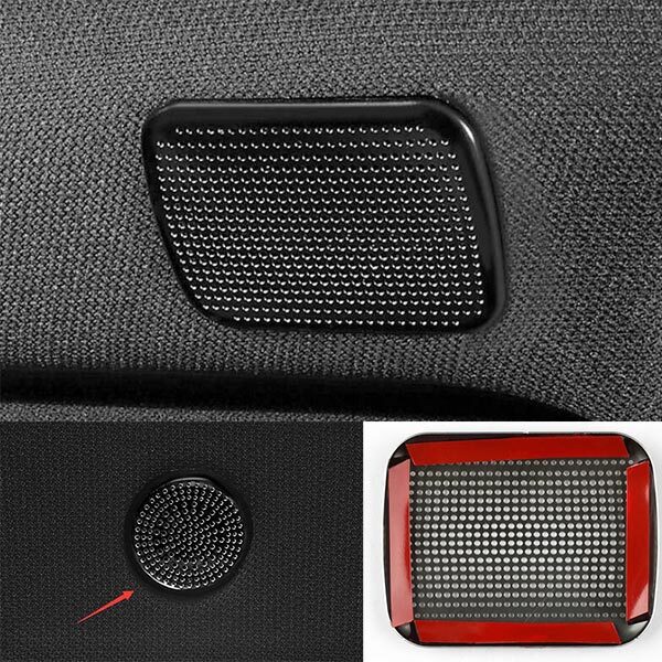Black Steel For Cadillac CT4-V CT4 2020-2023 Roof Speaker Audio 5X Cover Trim