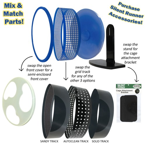 Silent Runner Pro Blue - Durable Pet Exercise Wheel with Cage Attachment - Picture 12 of 19