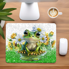 Frog on Lily Pad Custom Non-Slip Neoprene Mouse Pad Home Office