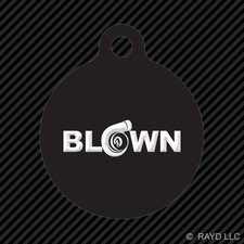 Blown Keychain Round with Tab dog engraved many colors jdm dub euro turbo boost