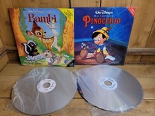 Laserdisc Walt Disney Classic Bambi and Masterpiece Pinocchio Lot of 2