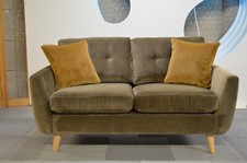 Retro 2 Seater Couch Beautiful Scandi Sofa Settee Saltaire Brown Velvet MTO