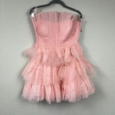 New Geisha Designs Cupcake Tulle Dress Pink Poofy Tiered Cotton Candy Mini Sz 8