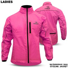 Woman Ladies Cycling Rain Jackets Hi-Vis Waterproof Running Top Coat Hooded