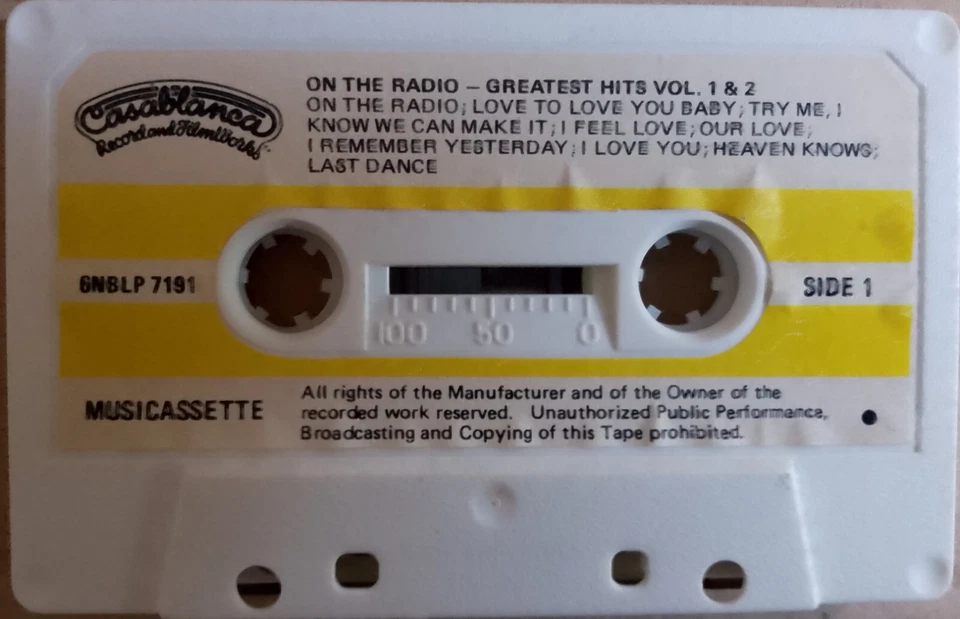 Donna Summer On The Radio CASSETTE Greatest Hits Giorgio Moroder I FEEL LOVE '79 - Image 3 of 4