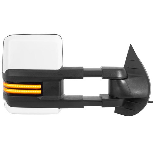 2x Switchback White Painted Tow Mirrors for 2008-2013 Silverado 1500 2500HD 3500 - Picture 3 of 17