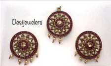 Indian Pakistani Punjabi Earring With Maang Tikka Round Jewelry Set
