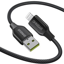 Woven USB A to Lightning Cable 6FT, Apple MFi Certified iPhone Cord