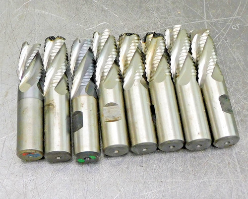 Carbide Twist HSS End Mill 4 Flute 3/4" Tap Lot of Eight (8)