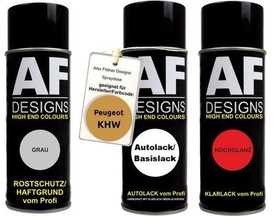 Spraydose Set für Peugeot KHW Orange Salamanque Nac. Metallic Autolack Klarlack 