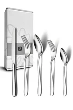 40 Piece Silverware Set for 8, Stainless Steel Flatware Set, Cutlery Sets wit...