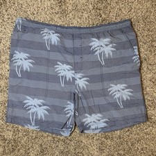 Tommy Bahama Swim Trunks Mens XL Gray Palm Print Board Shorts Lined Beach