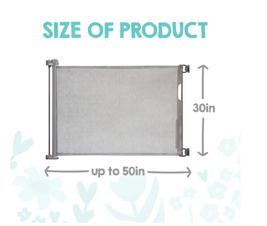 Regalo Retractable Gate 50-in x 30-in Hardware Mounted Gray Plastic Safety Gate