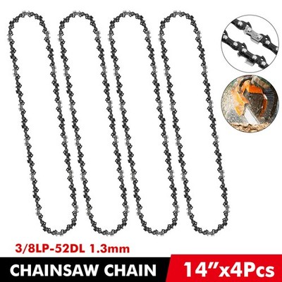 4x Sägekette 3/8''LP 52TG Antriebsglieder 1,3mm 14'' Ersatzkette Halbmeißel Kette