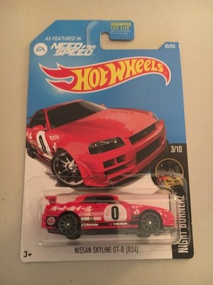 2016 Hot Wheels Need For Speed Nissan Skyline GT-R R34 Nightburnerz 83/250 #3/10