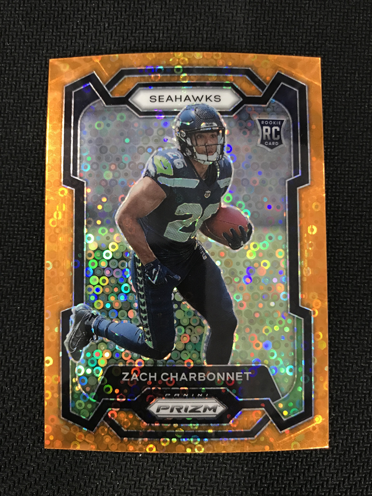 2023 Panini Prizm #392 Zach Charbonnet Seattle Seahawks Orange Disco Prizm