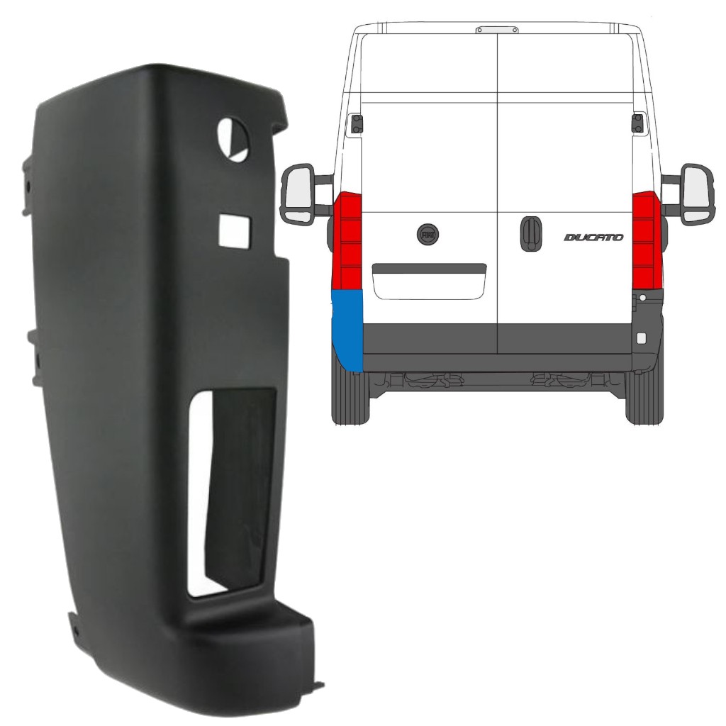 Rear bumper corner for Peugeot Boxer 2006-2014 / Left