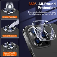 Tempered Glass Camera Lens Screen Protector For iPhone 13 14 15 16 Pro Max 16E