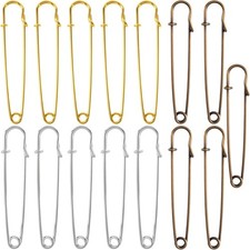 15Pcs Large Safety Pins, 4 Inch Extra Large Safety Pins Heavy Duty, Kilt Pin for