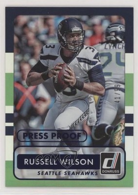 2015 Panini Donruss Press Proof Blue 41/99 Russell Wilson #28 06z2