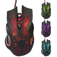 E-Sports Wired Gaming Mouse LED Optical 6D Mute USB For PC Computer L