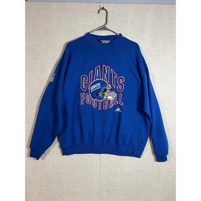 Vintage Apex One New York Giants Football Crewneck Sweatshirt XL/TG Blue NFL