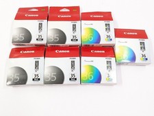 Lot of 7 CANON PIXMA 3x 36 TRI-COLOR 4x 35 Black Ink Cartridge Sealed GENUINE