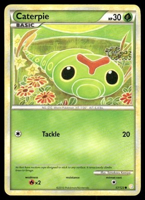 Pokemon Tcg Caterpie #57 Pokemon HeartGold & SoulSilver LP