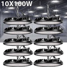 10 Pack 100W UFO LED High Bay Light Shop Warehouse Industrial Factory Commercial
