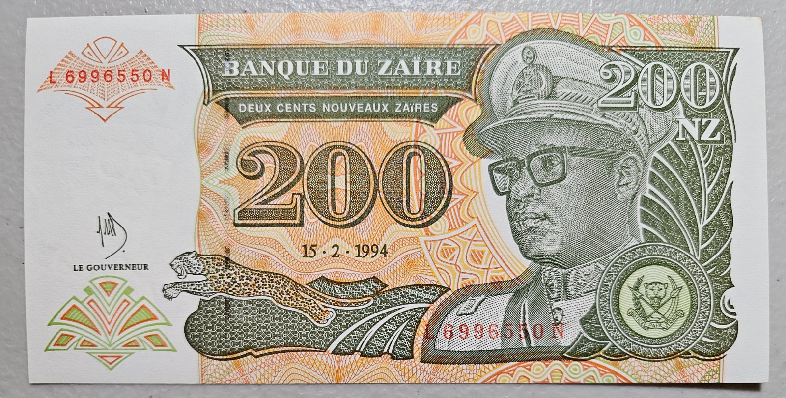 Zaire 200 N. Zaires 1994 Unc, Printer HdMZ