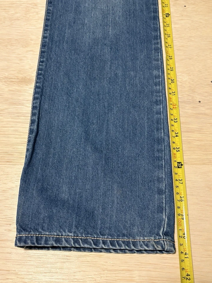 Pantalones de mezclilla Robin’s Jean para hombre talla 32 dorados con tachuelas bolsillo pierna recta hechos en EE. UU. Foto 2 de 4