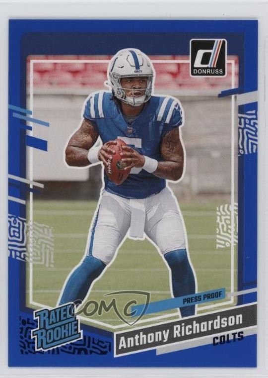 2023 Panini Donruss Press Proof Blue Anthony Richardson #343 Rookie RC