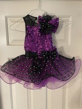 Girls Dance Outfit With Hair Clip Purple Size Small Child Weissman