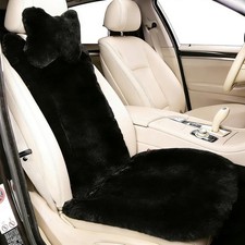 Sheepskin Car Seat Cover Genuine Wool Fuzzy Warm Bucket Seats