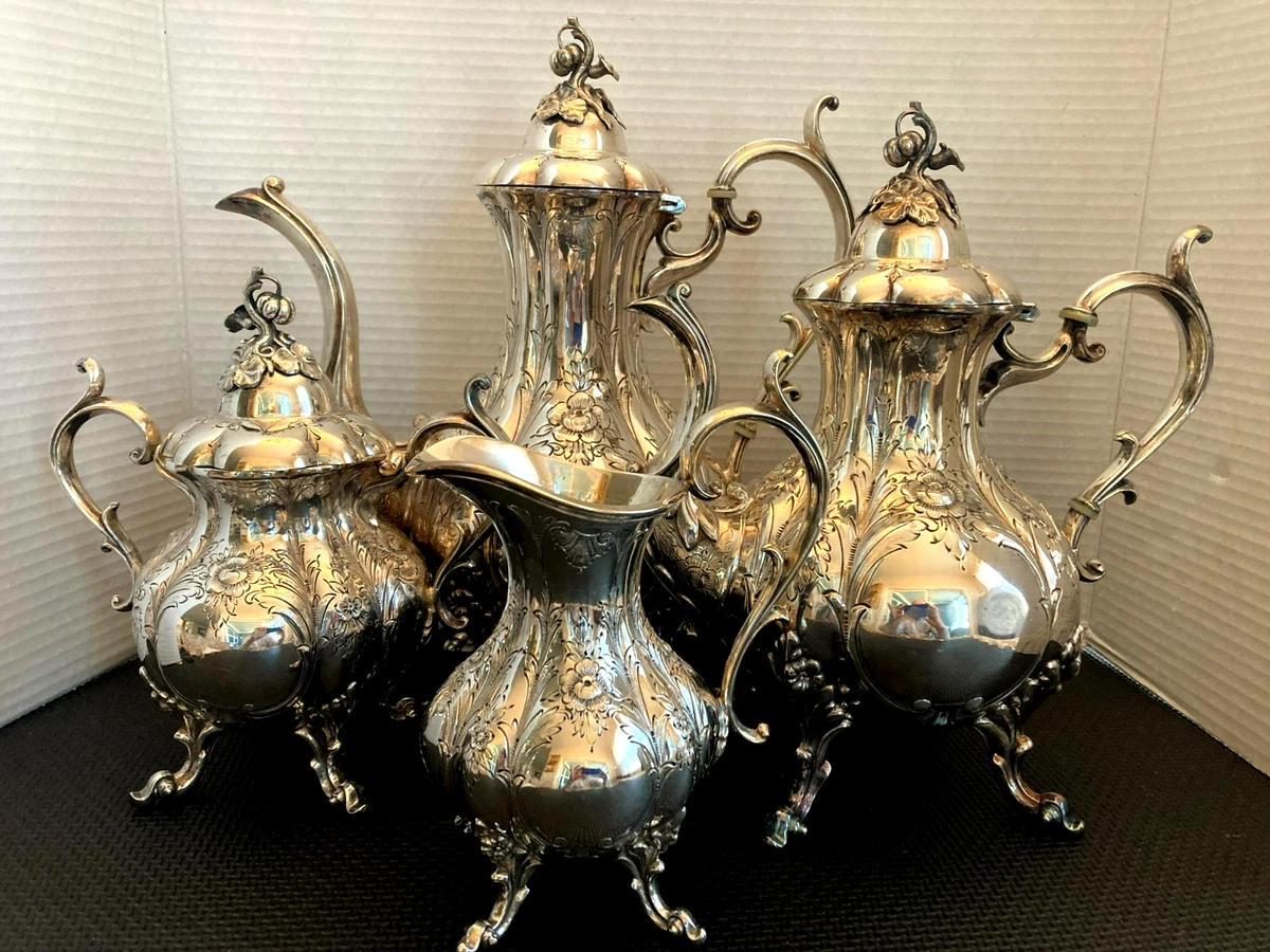 Reed & Barton Winthrop Antique US Silver-Plated Teapots, Coffee