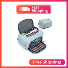 XQXA Extra Large Capacity Pencil Case Organizer, Multifunctional Pencil Pouch wi