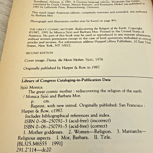 Great Cosmic Mother : Rediscovering the Religion of the Earth by Monica Sjoo and - Picture 7 of 11