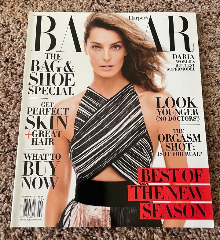 US Harper's Bazaar  - February 2014 - Daria Werbowy Cover