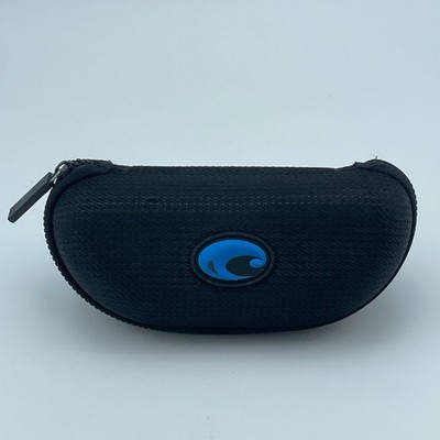 COSTA Sunglasses Case Black Blue Logo Zipper Hard Shell Travel Fishing 7x3