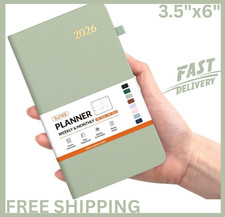 2026 Pocket Weekly Planner 3.5"x6" – 12-Month Sage Green Purse Organizer